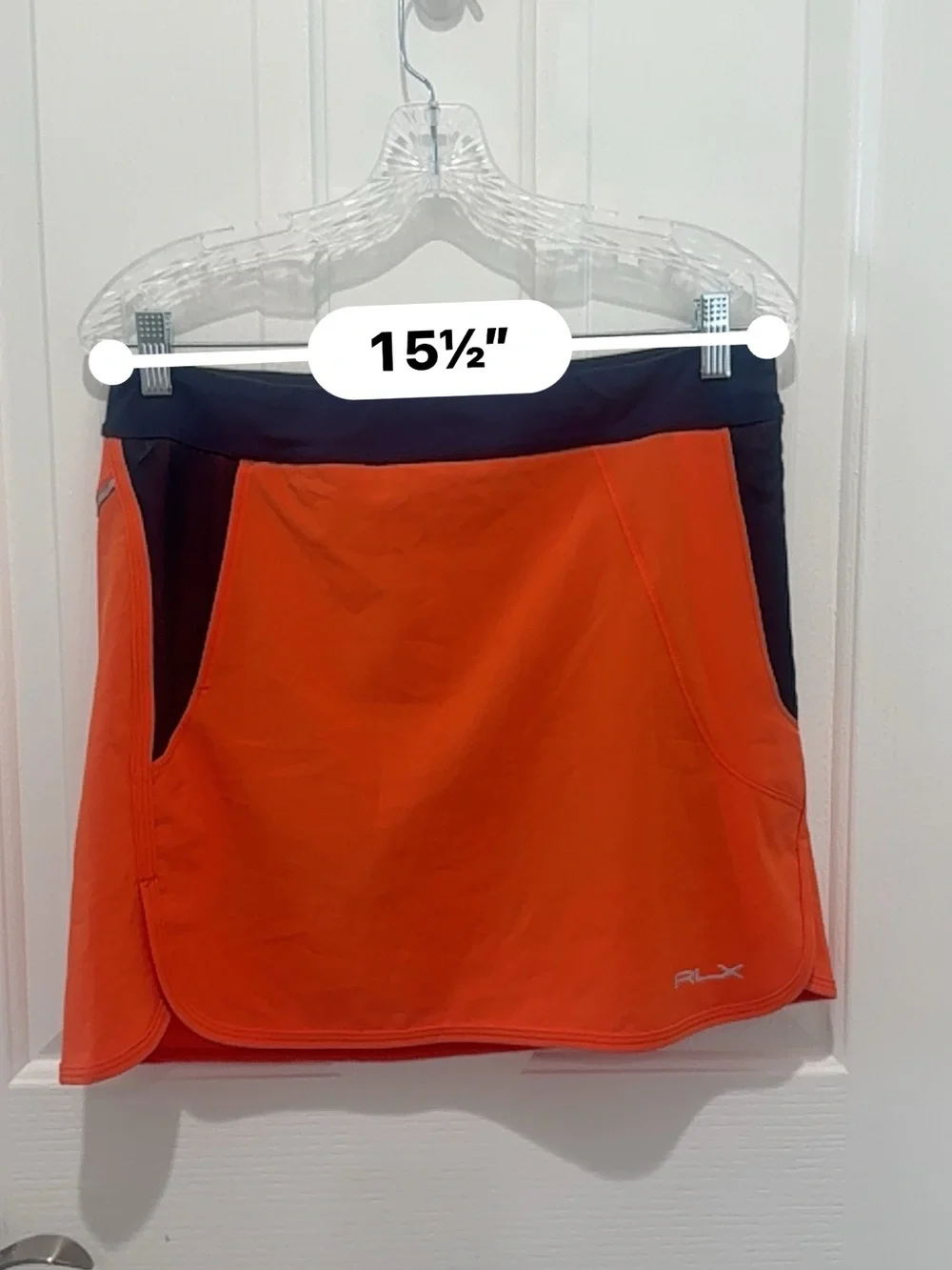 RLX Ralph Lauren Orange and Navy Athletic Skort